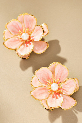 The Pink Reef Handpainted Earrings | Anthropologie (US)
