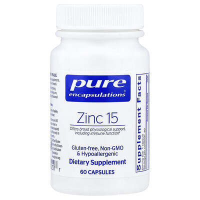 Pure Encapsulations, Zinc 15, 60 Capsules (15 mg per Capsule) | iHerb