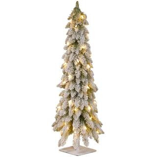 National Tree Company 3 ft. Snowy Downswept Forestree Artificial Christmas Tree with Metal Plate ... | The Home Depot