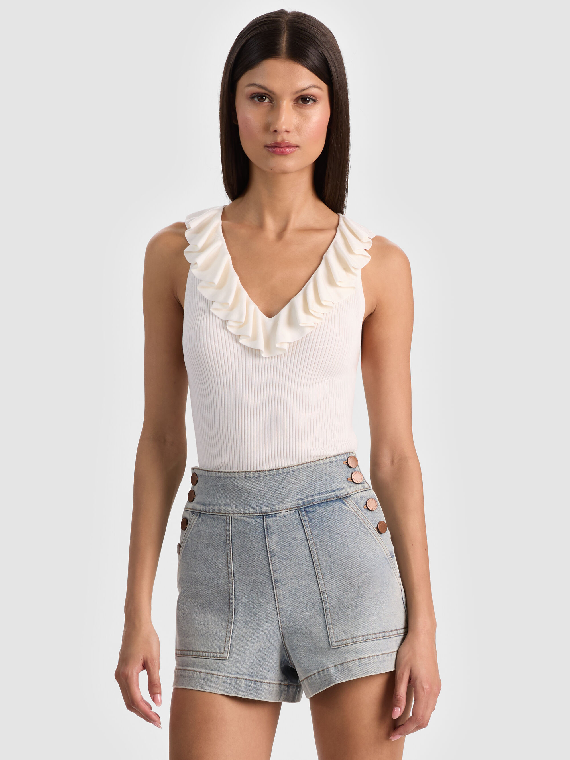 MARNIE RUFFLE TANK | Alice + Olivia