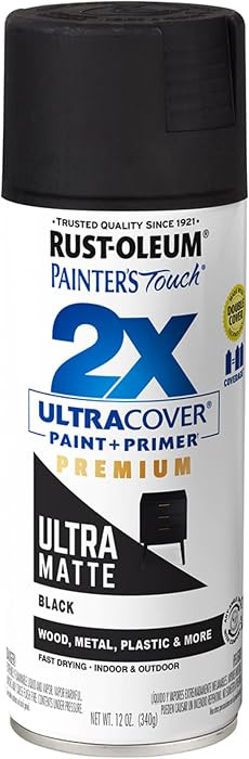 Rust-Oleum Painter's Touch 2X Ultra Cover Spray Paint, Ultra Matte Black | Amazon (US)