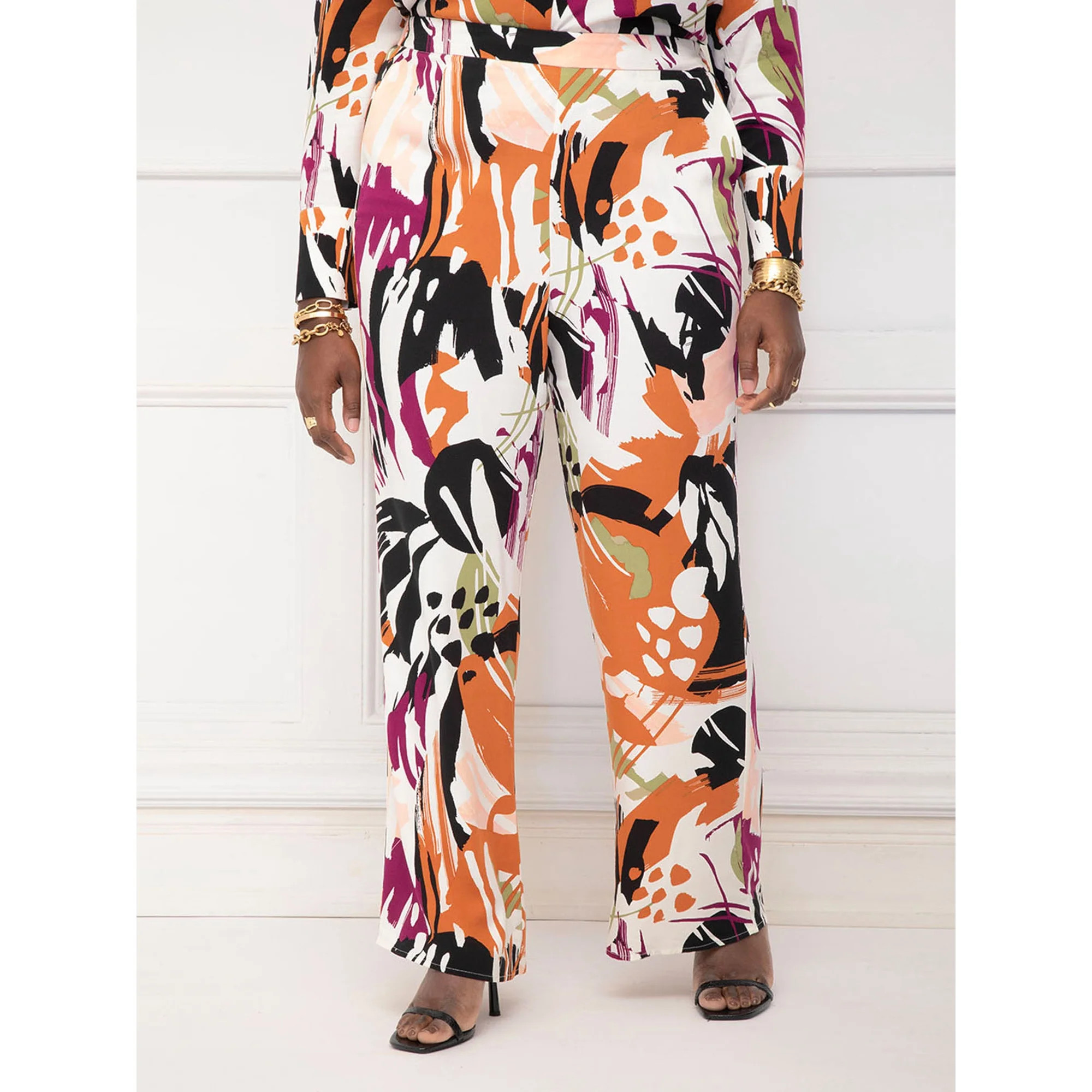 ELOQUII Elements Women's Plus Flared Leg Pants | Walmart (US)