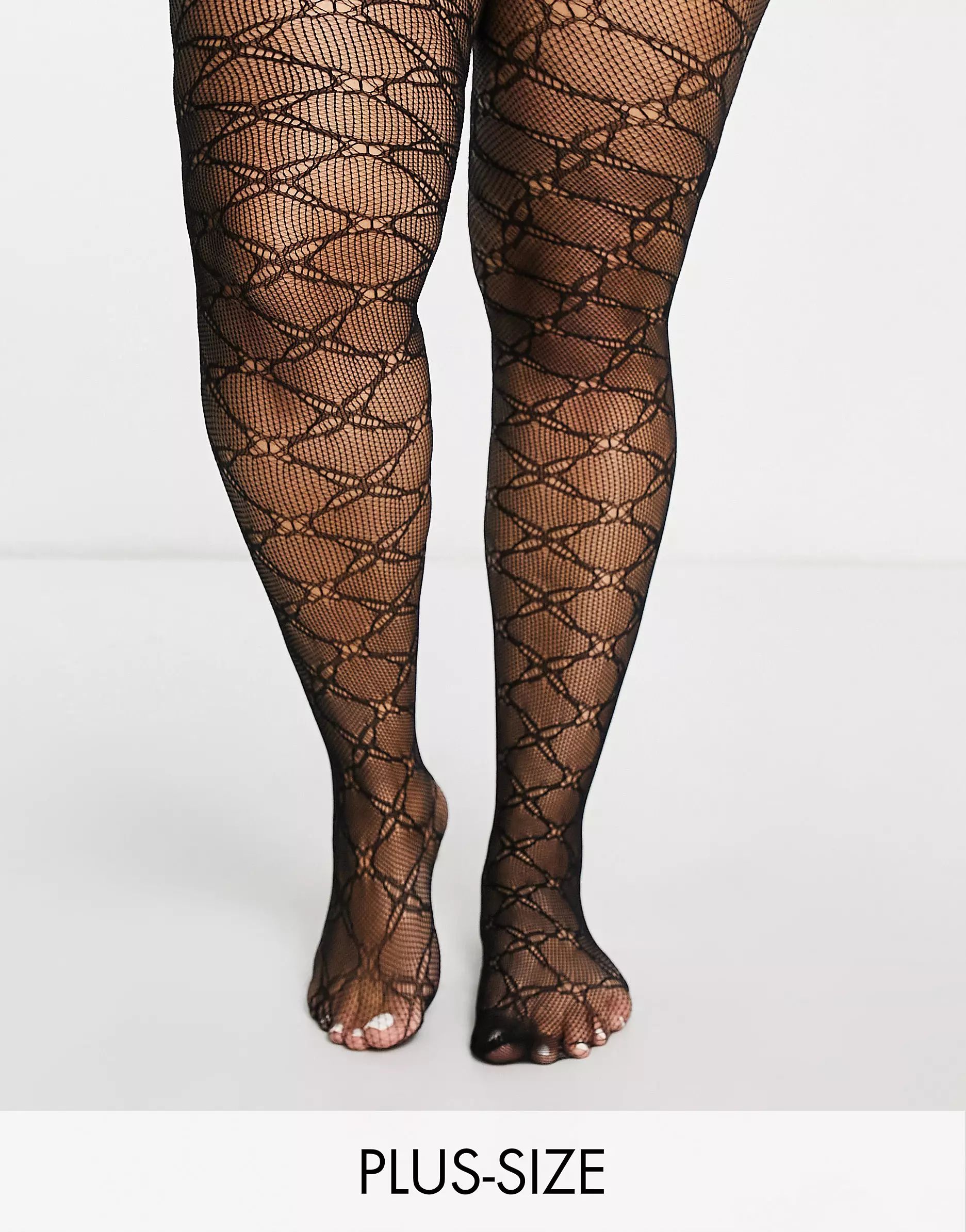 My Accessories London Curve sheer tights in black lace | ASOS (Global)