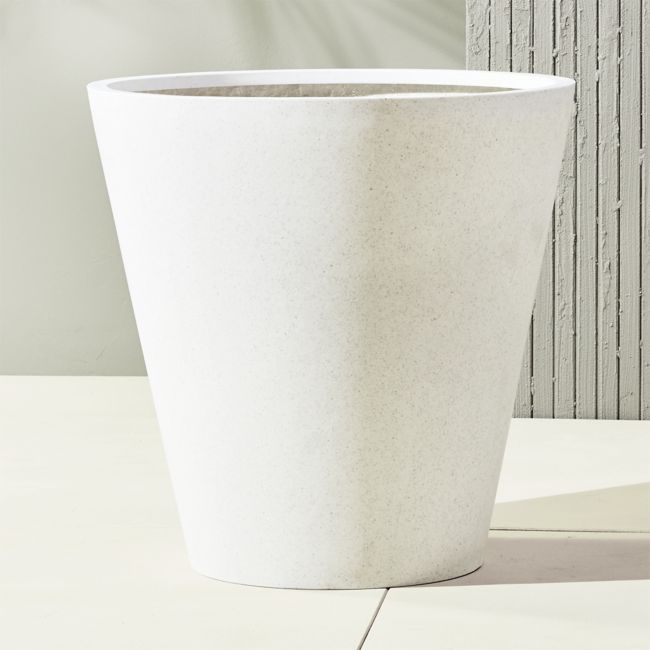 Shore Polyterrazzo Extra Large White Planter | CB2