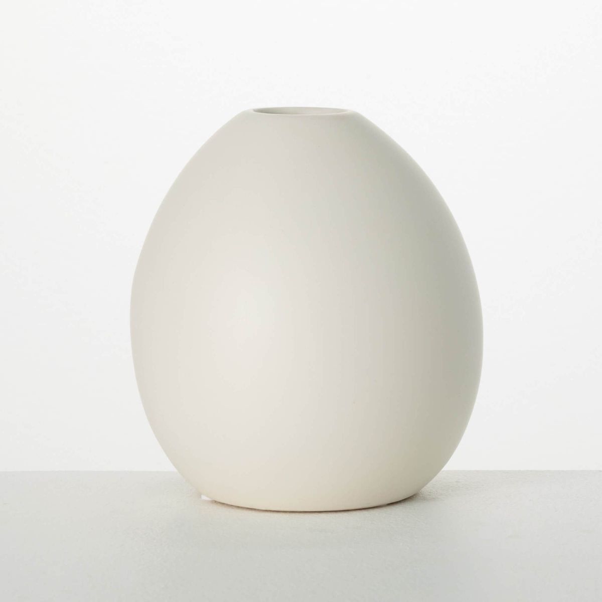 Sullivans 7.5" Modern Matte Ivory Oval Vase, Ceramic | Target