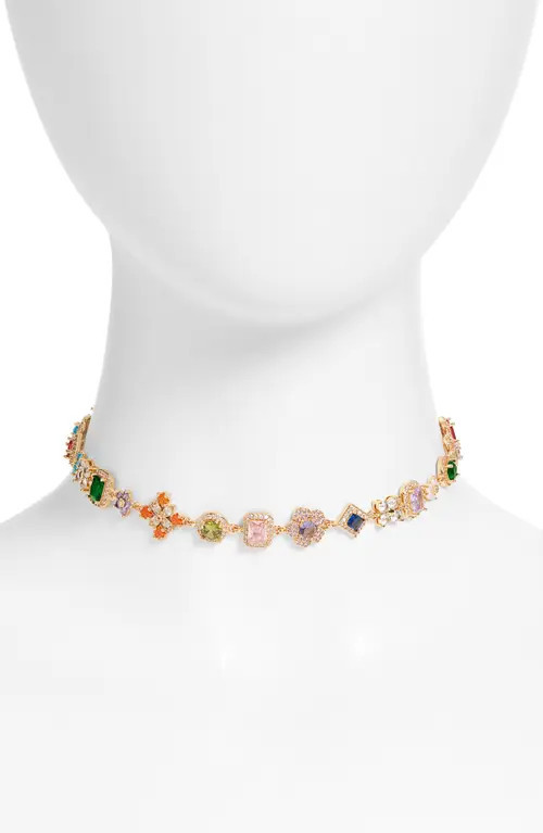 VIDAKUSH Organized Chaos Mixed Cubic Zirconia Choker in Gold at Nordstrom, Size 12 | Nordstrom