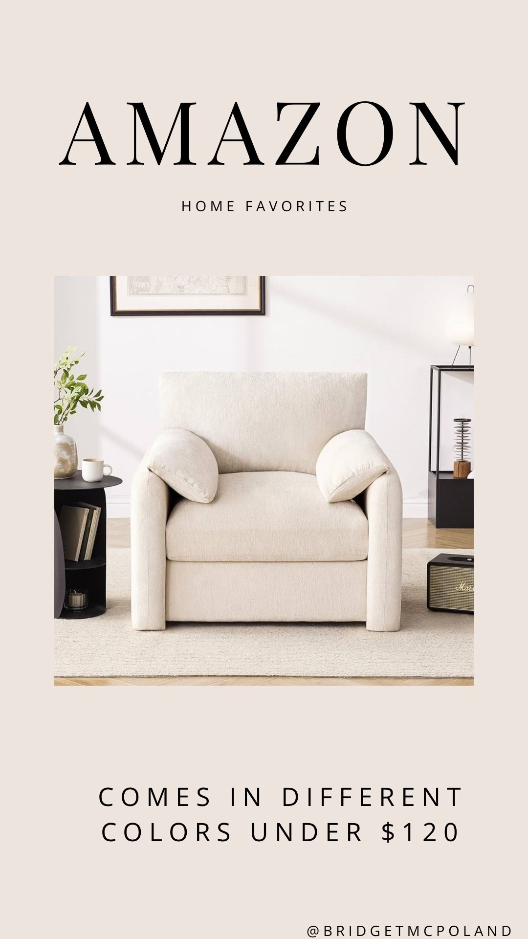 Amazon finds this accent chair comes in different colors. This one is under $100. Super cute for a smaller area in your home. If you’re looking to do a reading corner this is perfect.

Amazon, Amazon find, chair, accent chair, under100

#LTKHome