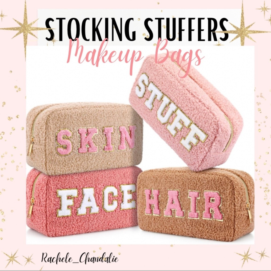 STOCKING STUFFERS
🤍
Plush Chenille Letter Patches Makeup Bags
