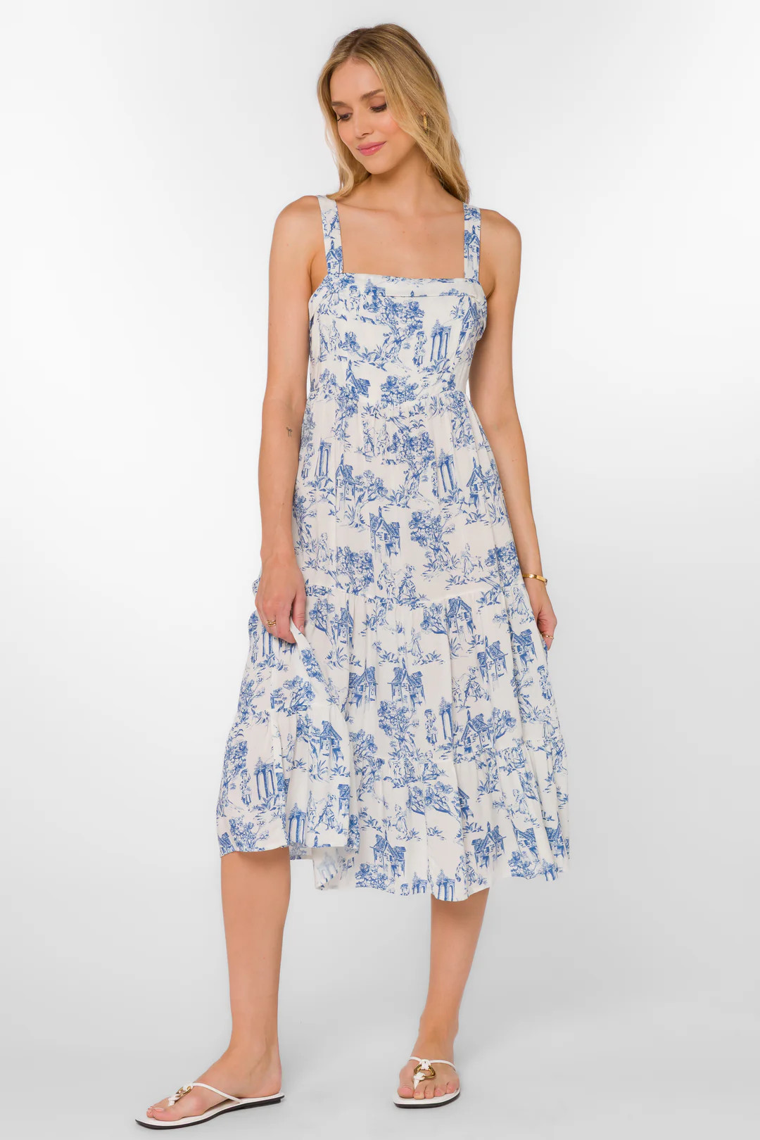 Diana Blue Toile Dress | Velvet Heart Clothing