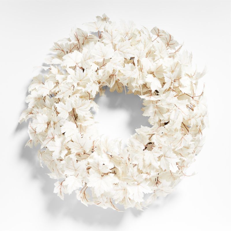 Faux Cream Maple Leaf Wreath | Crate & Barrel | Crate & Barrel