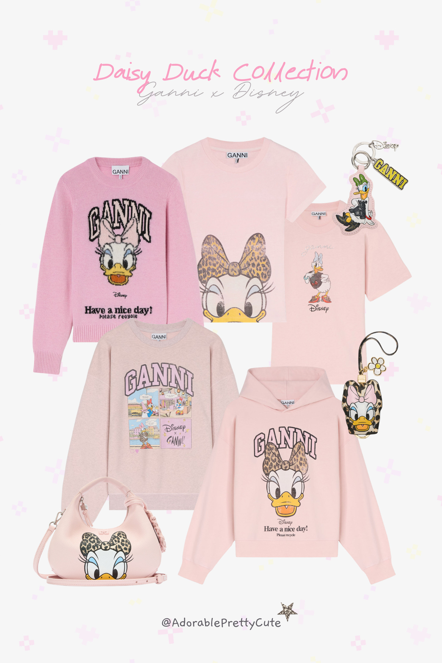 GANNI x Disney Daisy Duck Collection | Limited Edition Pink Edit 🎀🦆 A playful, limited-edition collaboration starring Disney’s Daisy Duck. Featuring a dreamy pink palette across graphic tees, cozy hoodies, and cult-favorite accessories. From vintage-inspired comic prints to the iconic mini hobo bag, this edit perfectly blends GANNI’s signature cool-girl aesthetic with a nostalgic Disney twist.
#GANNIxDisney #DaisyDuck #LimitedEdition #PinkOutfit #PinkFashion #GraphicTee #DisneyCollab #StatementSweatshirt #MiniHoboBag #DesignerCollaboration #CuteButCool #GANNIGirls #ScandiStyle #FashionCollab #CollectibleFashion #LTKFinds #LTKspring 

 #LTKsummer #LTKstyletip #LTKgiftguide