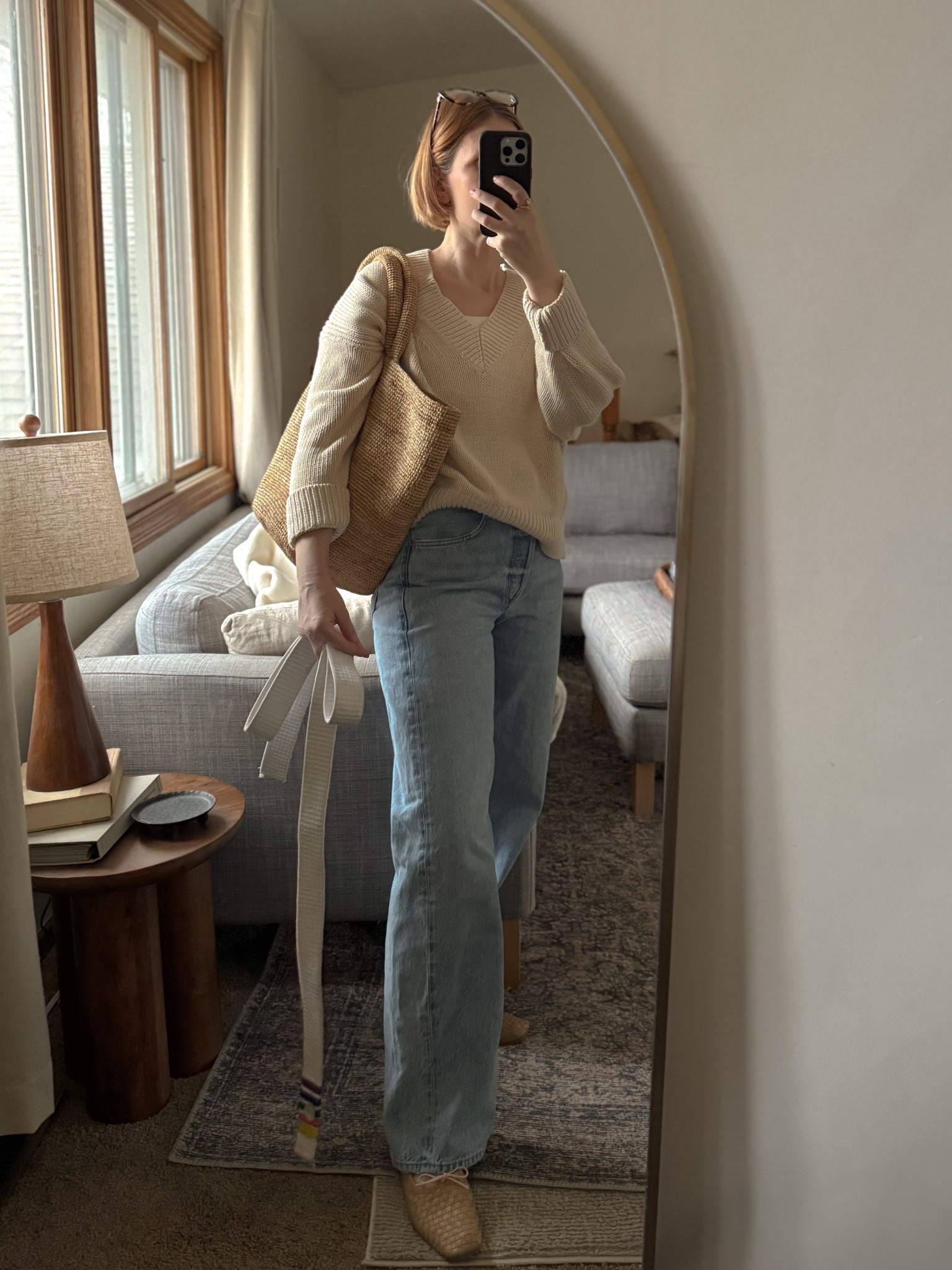 A go to “mom on the go” formula: jeans, sweaters, flats. Use code FREDAFRIEND to get early access to 20% off my shoes at Freda Salvador for their Friends and Family Sale ❤️ 

#LTKSeasonal #LTKSaleAlert #LTKOver40