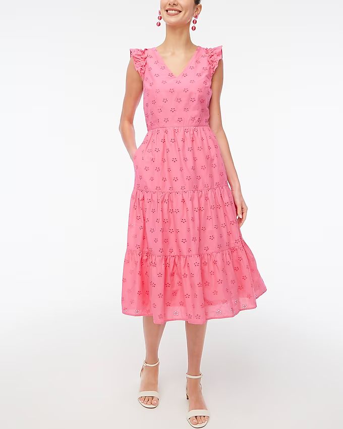 Cotton eyelet midi dress | J.Crew Factory