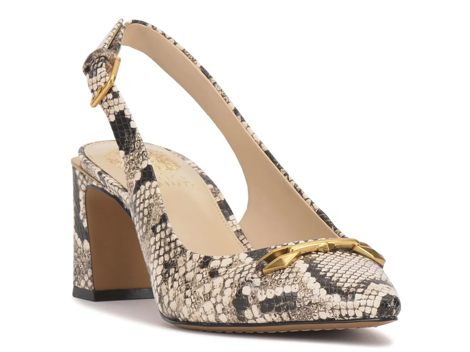 Vince Camuto Hamden Pump | Women's | Black/Grey/White Snake Print | Size 5.5 | Pumps | Slingback | DSW