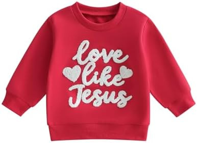 Toddler Kids Boys Girls Valentines Sweat Shirt Cute Letters Tee Tops Baby Boy Girl Valentines Day... | Amazon (US)