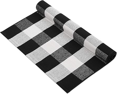 MUBIN Cotton Buffalo Plaid Rug Black/White Check Rugs 27.5 x 43 Inches Hand-Woven Indoor or Outdo... | Amazon (US)