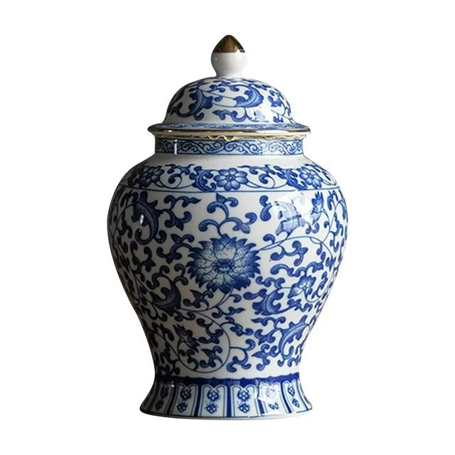 Chinese Ceramic Ginger Jar Asian Decor Traditional Multi Purpose Style A | Walmart (US)