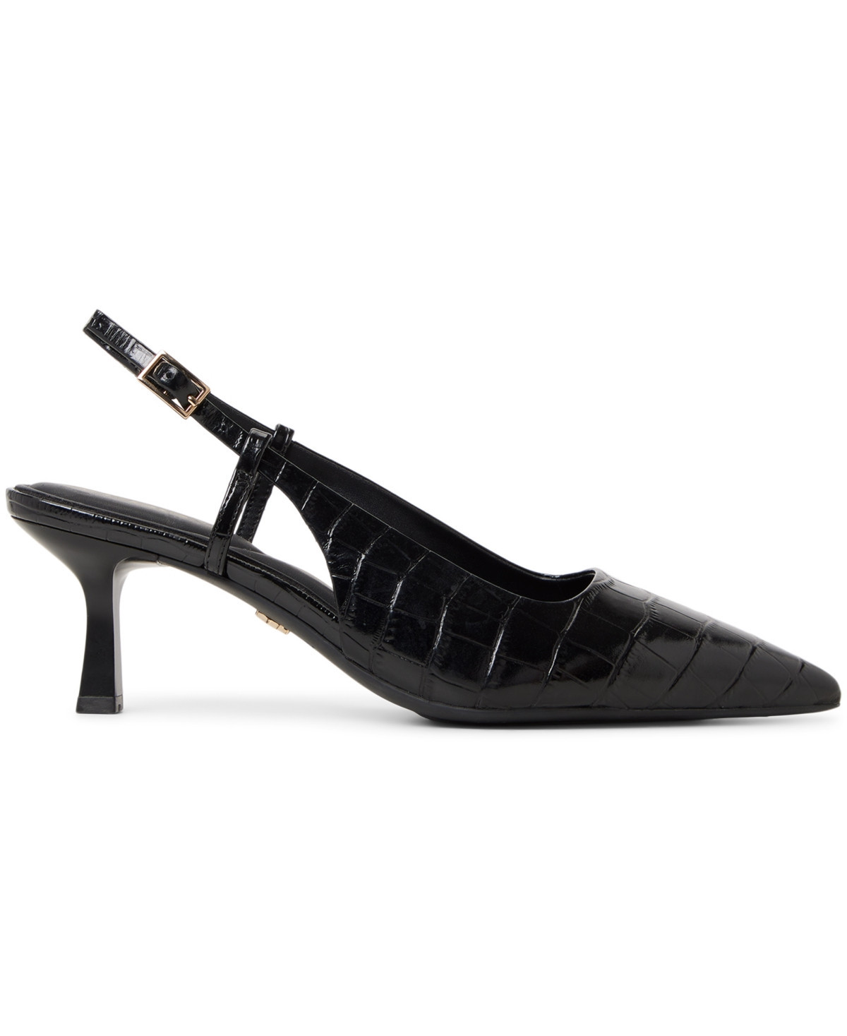 Aldo Women's Adan Slingback Kitten Heels - Black Croco | Macy's
