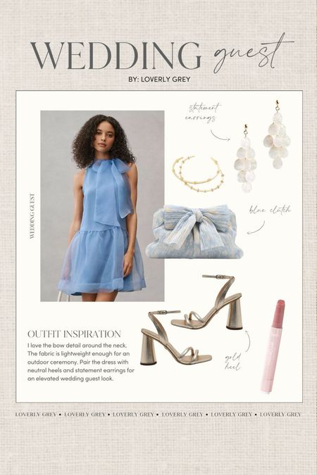 Summer wedding guest outfit idea. I am loving this bow detail dress and gold heels perfect for an outdoor ceremony. Loverly Grey, wedding guest 

#LTKSeasonal #LTKWedding #LTKStyleTip