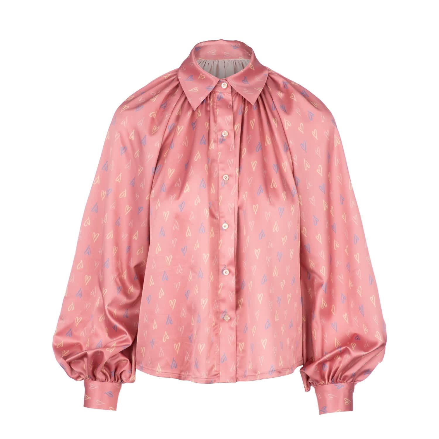 Scribble Hearts Billow Sleeve Blouse | Wolf and Badger (Global excl. US)