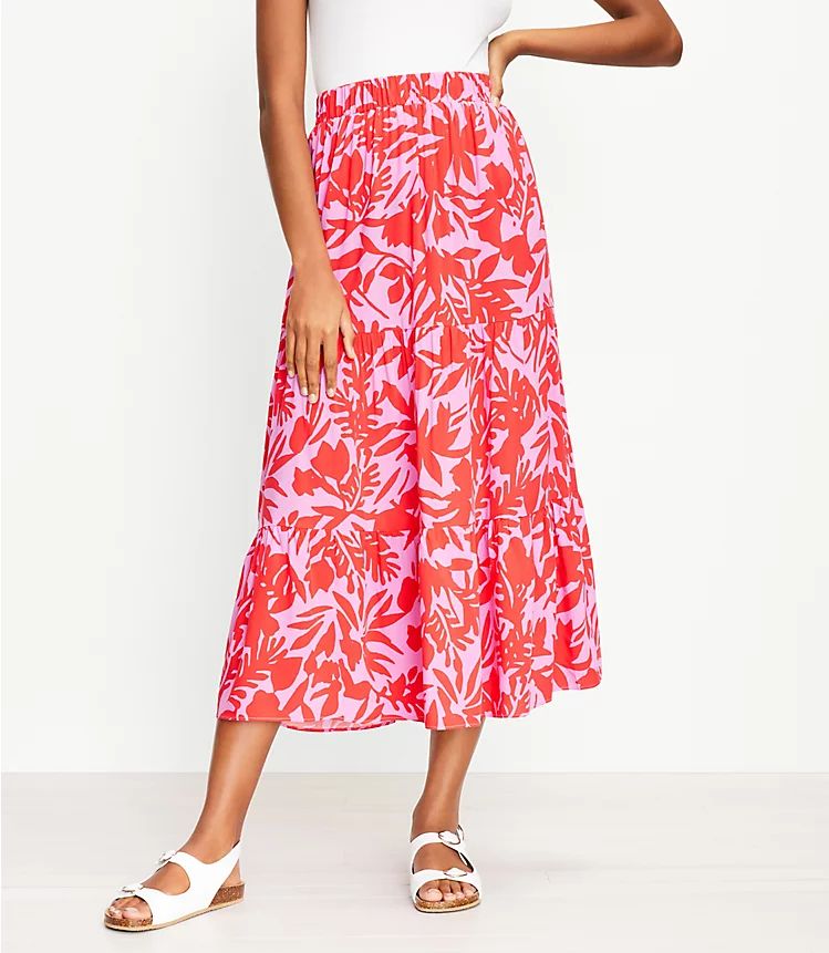 Tropic Tiered Maxi Skirt | LOFT | LOFT