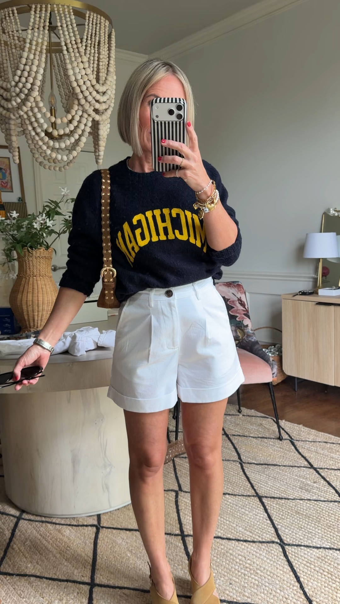college bound- high school graduation for my daughter - today is the clap out for the last time in the building
shorts from Target in xs
sweater in xs- will be so cute in the Fall for tailgate season!
@jcrew

#LTKdayinmylife #LTKmomlife #LTKOver40