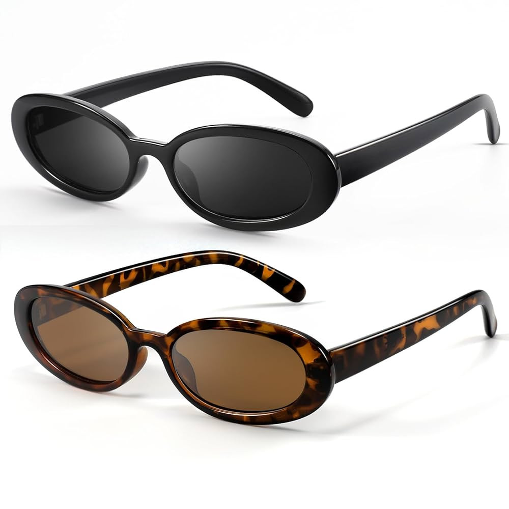 DANAMY Sunglasses Womens Retro Oval Sunglasses for Women Men Fashion Small Oval Sun Glasses 90s V... | Amazon (US)