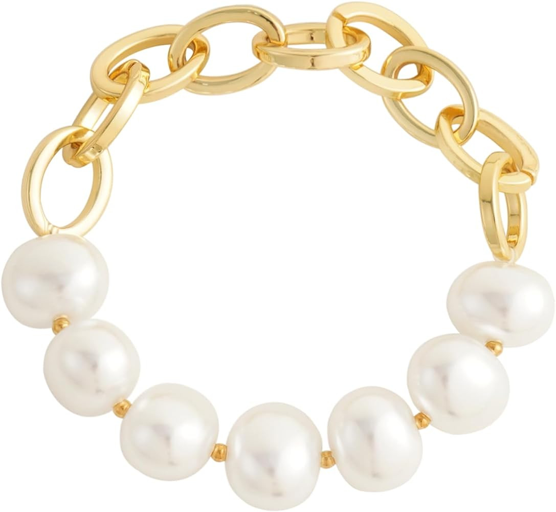 Gold Plated Beaded Acrylic Bamboo Tube Bangle Bracelets for Women, Colorful Chunky Curved Tube Wi... | Amazon (US)