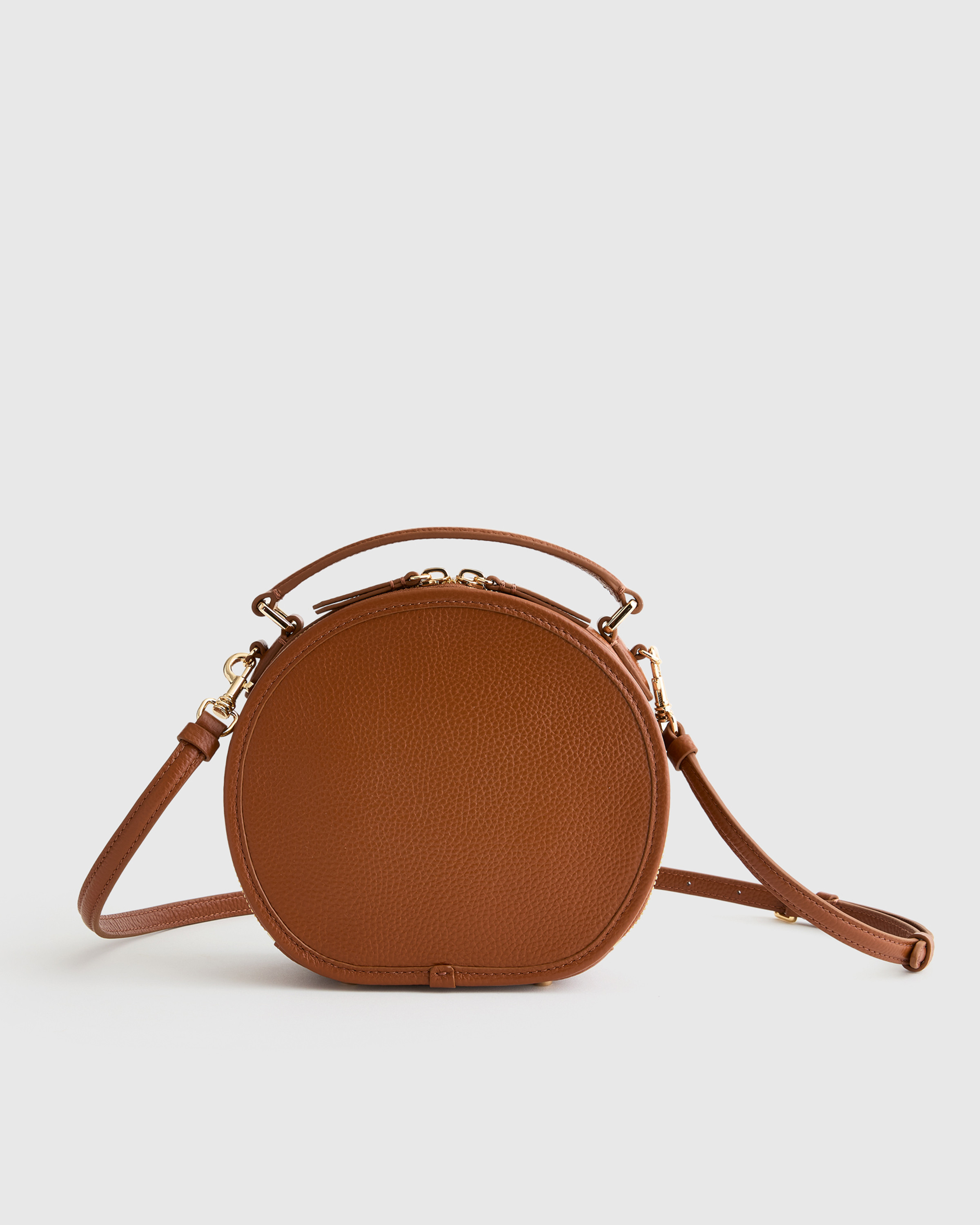 Italian Leather Top Handle Circle Bag | Quince