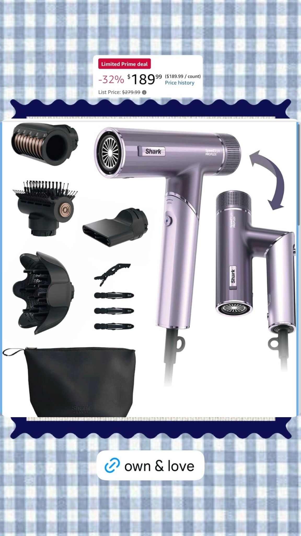 Prime Day deals hit different when it’s something you actually use every single day — this one is too good not to share. The Shark ProFlex hair dryer multi-styler is currently 32% off at $189.99 (down from $279.99) as a limited Prime Day deal, and it comes with every attachment you need: diffuser, concentrator, paddle brush, curl attachment, and sectioning clips, all stored in an included travel pouch. It’s one of the best all-in-one blow dryer styling tool sets for anyone who wants salon-quality results at home without owning six different tools.

#LTKBeauty #LTKSaleAlert #LTKmomlife