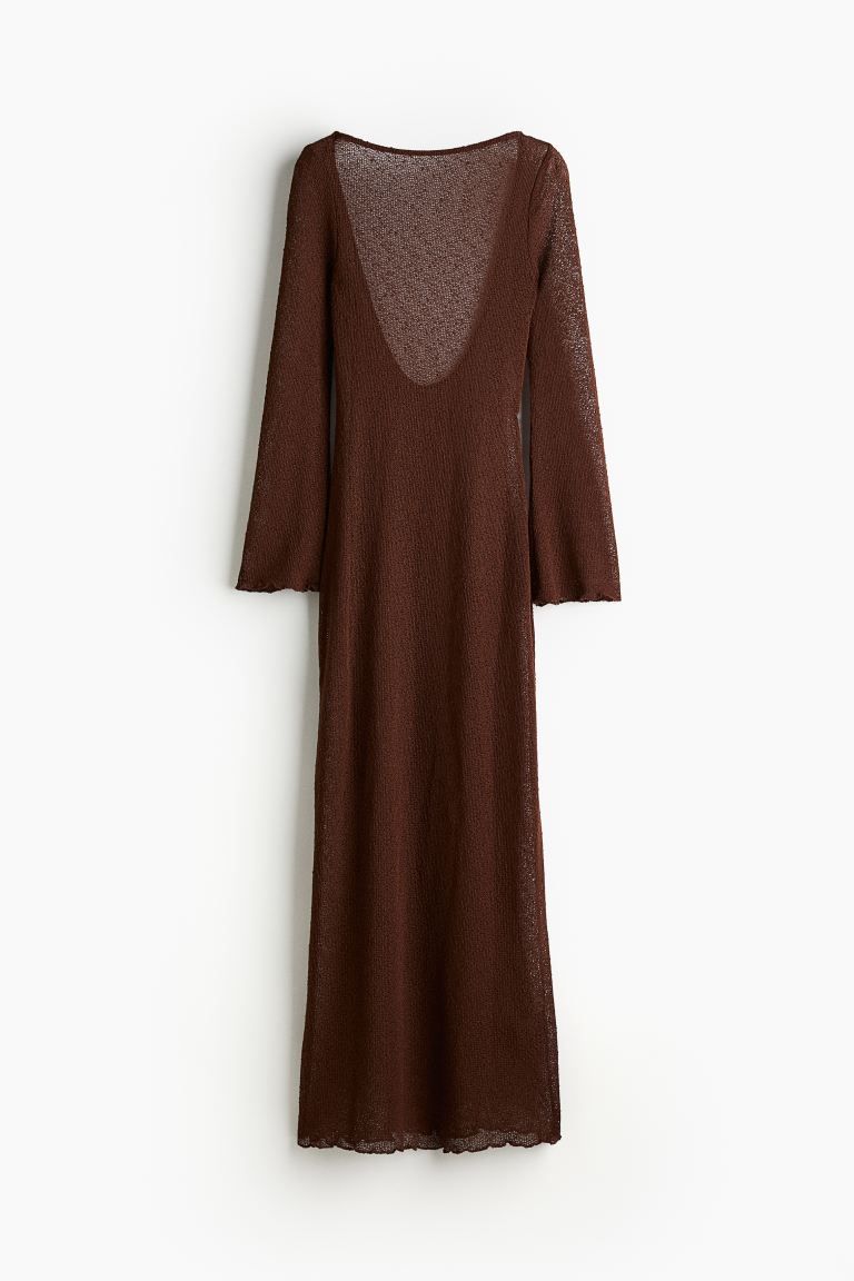 Low-back Knit Bodycon Dress - Dark brown - Ladies | H&M US | H&M (US + CA)