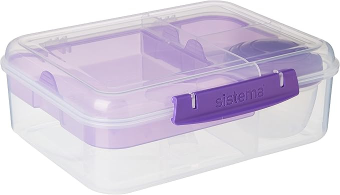 Sistema Bento Box Adult Lunch Box with 2 Compartments, Sandwhich,Salad Dressing Container,Dishwas... | Amazon (US)