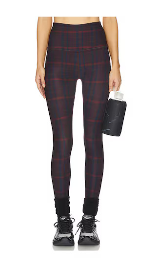 Softmark High Waisted Midi Legging in Dark Cherry Prep Plaid | Revolve Clothing (Global)