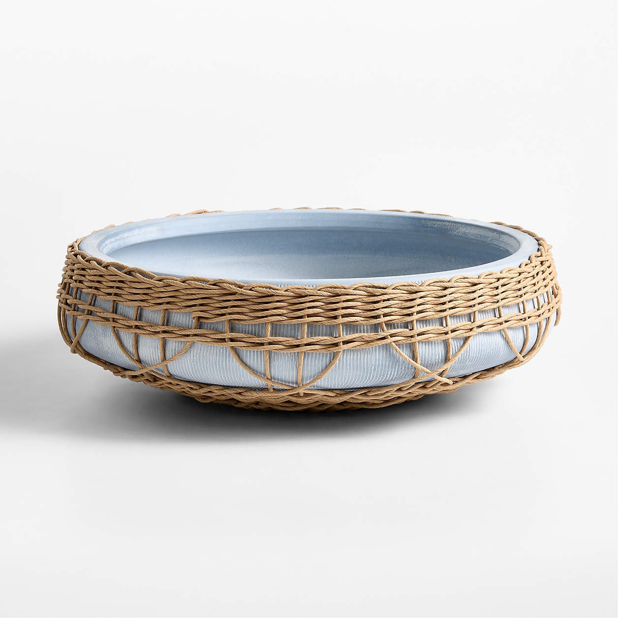Brisbane Blue Ceramic Decorative Bowl | Crate & Barrel | Crate & Barrel