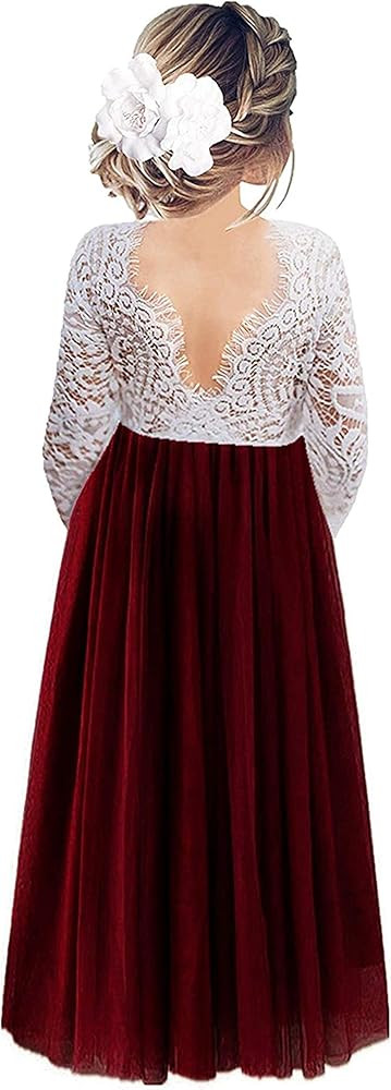2Bunnies Girl Peony Lace Back A-Line Straight Tutu Tulle Party Flower Girl | Amazon (US)
