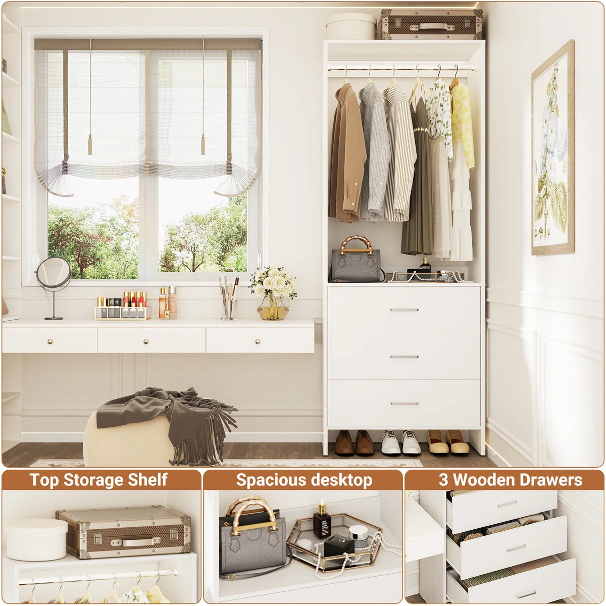 Latitude Run® Meyla 24'' W Freestanding Closet System & Reviews | Wayfair | Wayfair North America