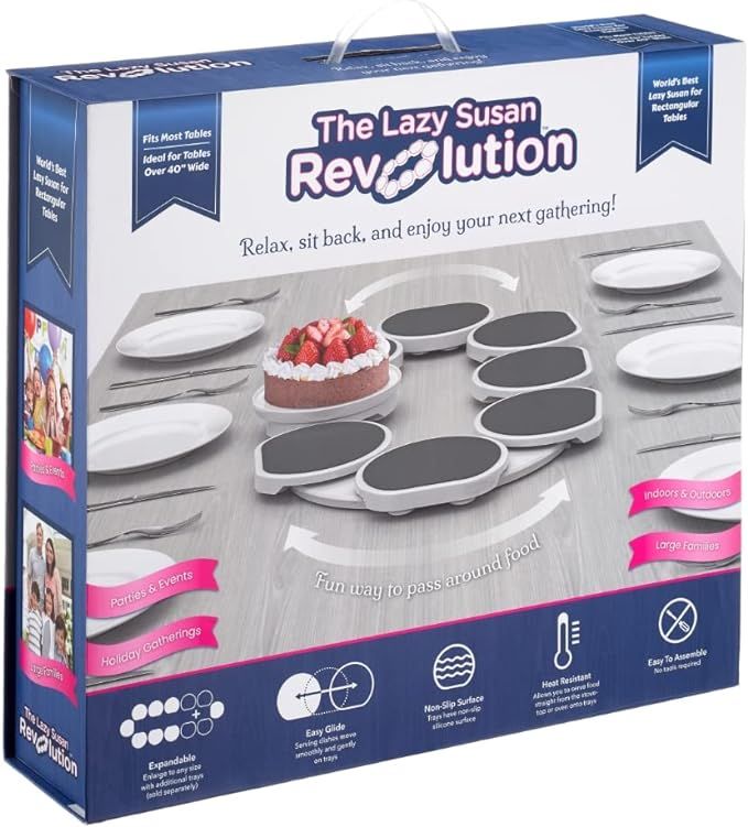 The Lazy Susan Revolution - The First Patented Lazy Susan Turntable for Rectangular Long & Oblong... | Amazon (US)