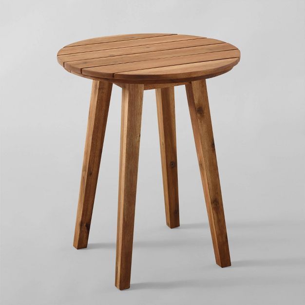 Ravenscroft Acacia Wood Outdoor Round Side Table - Saracina Home | Target