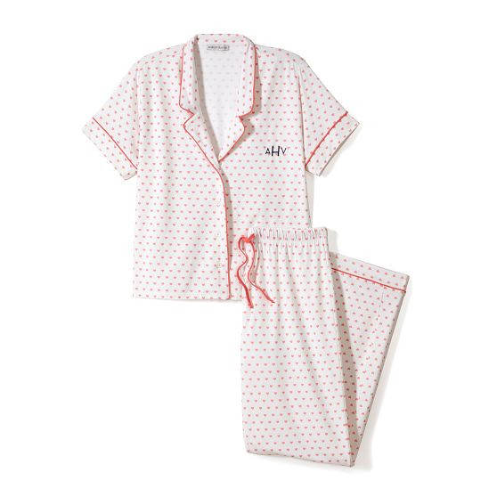 Hearts Short Sleeve Pajama Set | Mark and Graham