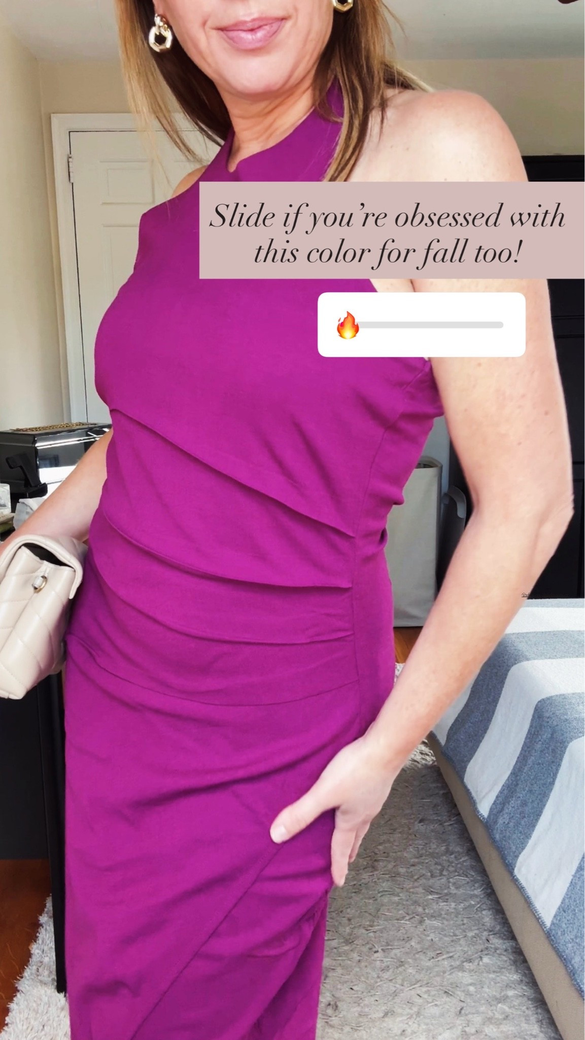 Found my 
new go-to dress for a 
Fall Night Out! 🍂💜 @juliaamory 

Fall wedding guest dress
Girls night out look

#LTKootd #LTKgrwm #LTKWedding
