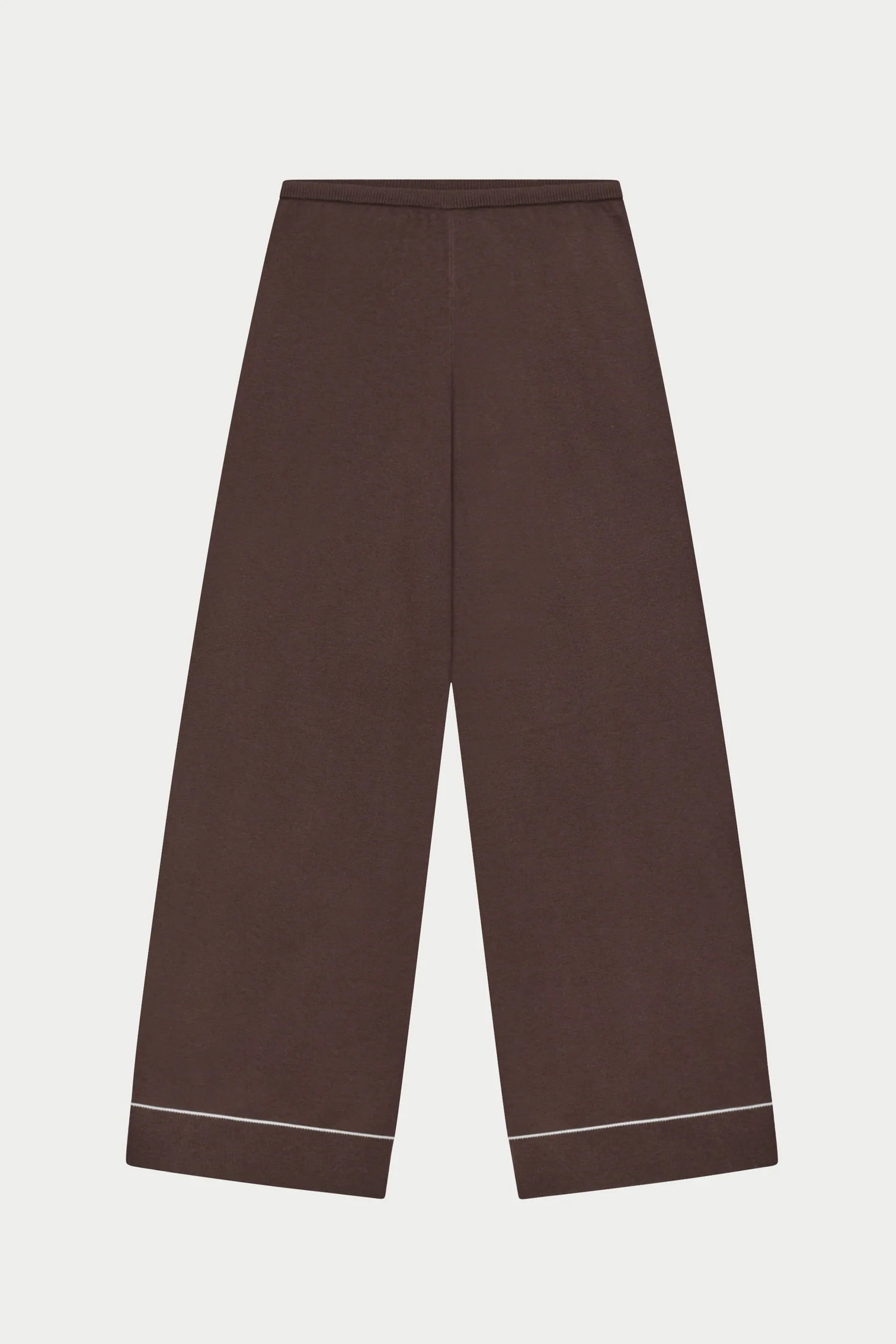 KNITTED PANEL TROUSERS - BROWN | The Couture Club