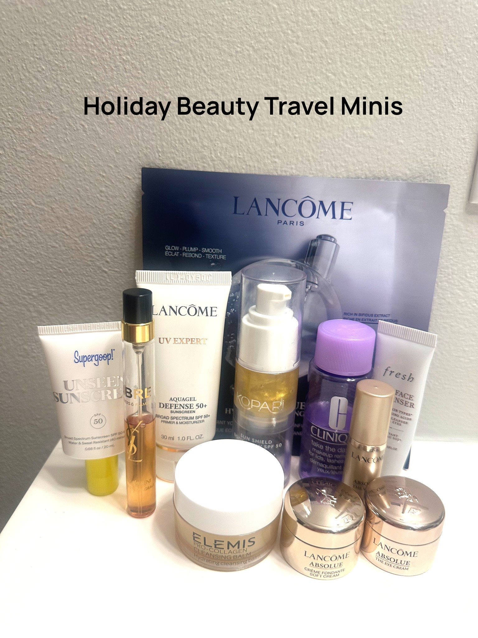 Your holiday travel beauty bag = officially upgraded. ✨
Linking all my favorite minis—Lancome glow, Supergoop SPF, Fresh cleanse, Clinique remover, Kopari sun, the new YSL Libre Flowers & Flames (!!), and the cult-favorite ELEMIS balm. These SELL OUT fast, so grab your faves!
Shop the full edit on my LTK 🤍
#LTKSaleAlert #GiftGuide #TravelBeauty

#LTKTravel #LTKCyberWeek #LTKGiftGuide