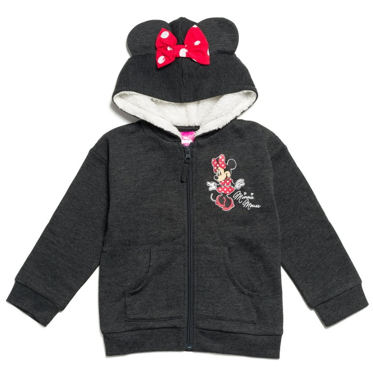 Disney Minnie Mouse Toddler Boy Girl Fleece Zip Up Hoodie | Walmart (US)