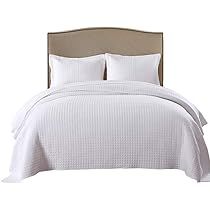 Amazon.com: MarCielo 3 Piece 100% White Cotton Quilt Set Lightweight Bedspread Bed Coverlets Comf... | Amazon (US)