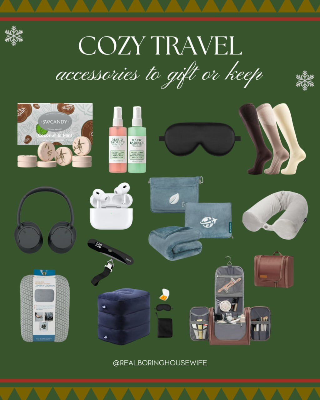 Cozy Travel Accessories To Gift Or Keep

// Travel Accessories, Best Travel Accessories, Travel, Travel Essentials, Travel Gift, Travel Gifts, Travel Gift Ideas, Travel Kit, Sleep Mask, Neck Pillow, Travel Neck Pillow, Travel Pillow, Lumbar Pillow, Candy, Facial Spray, Headphones , Wireless Headphones, Airpods, Travel Blankets, Weight Scale, Foot Rest, Toiletry Bag, Compression Socks 

 #LTKFindsUnder100 #LTKStyleTip #LTKTravel
