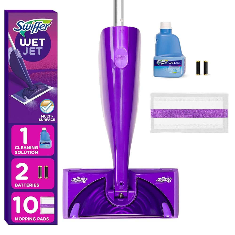 Swiffer WetJet Hardwood and Floor Spray Mop Cleaner Starter Kit, Includes: 1 Power Mop, 10 Pads, ... | Amazon (US)