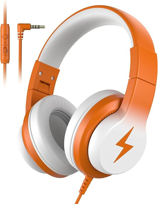 Kids Headphones, Wired Headphones for Kids Over Ear with Microphone, 85/94dB Volume Limiter Headp... | Amazon (US)