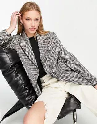 River Island check blazer in brown - part of a set | ASOS (Global)