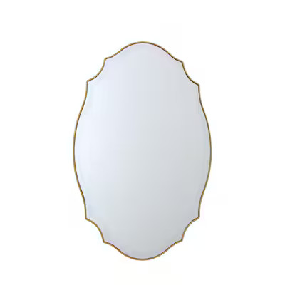 allen + roth 22-in W x 34.0-in H Oval Gold Beveled Wall Mirror | Lowe's