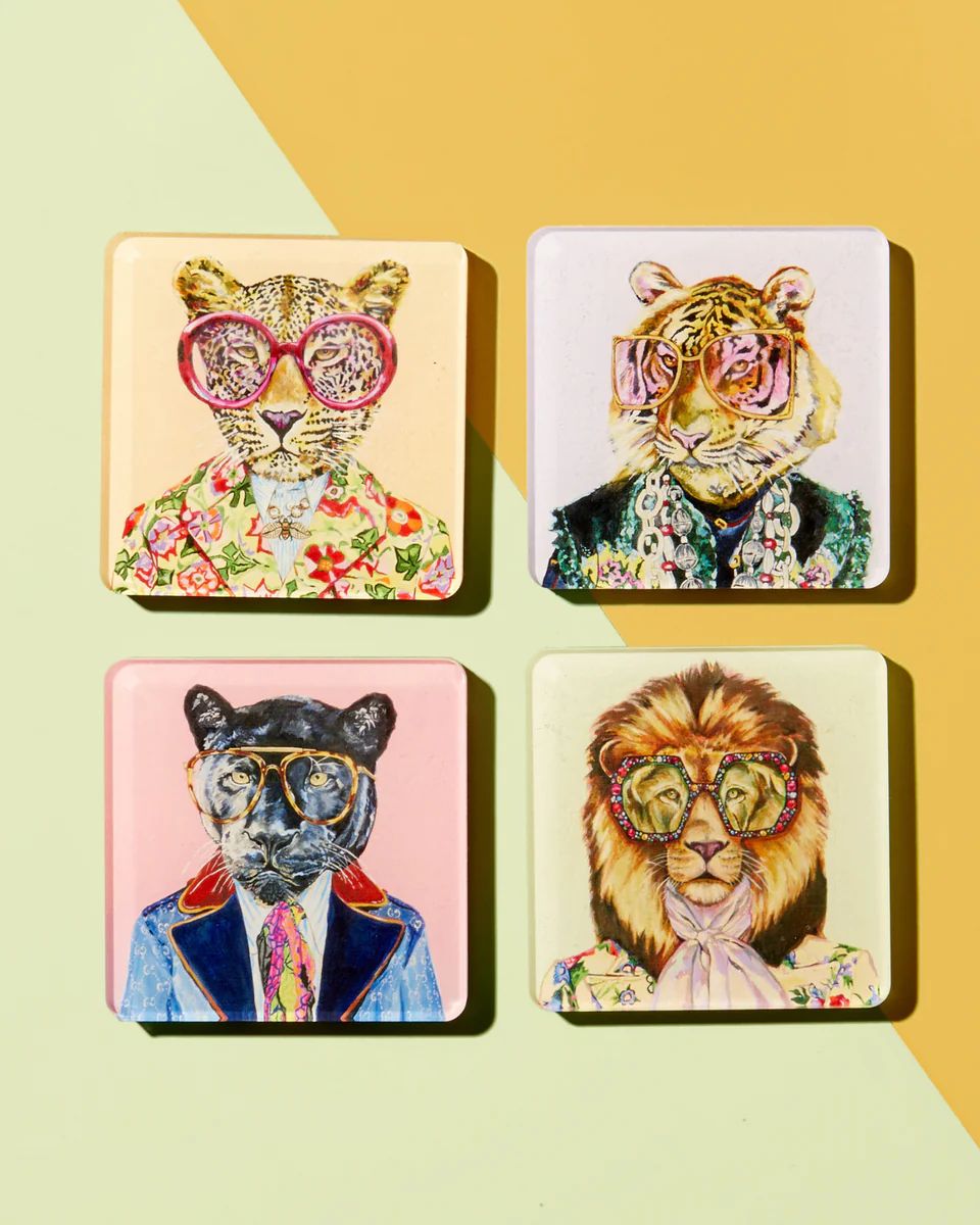 Big Cats | Set of 4 Coasters | Tart By Taylor